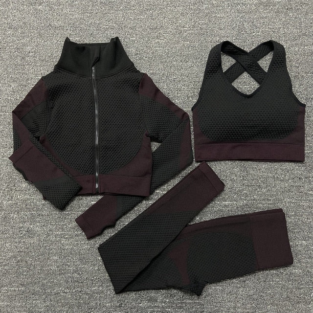 Women Yoga Set Gym Set Yoga Bra Suits Gym Clothing Sport Fitness Suit Running Clothes Yoga Top Leggings Women Seamless Gym Suit