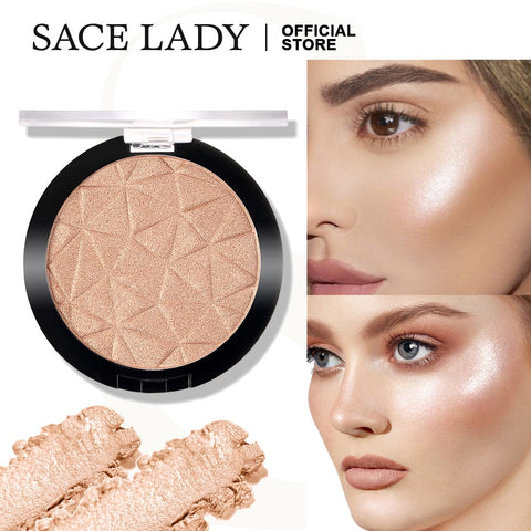 SACE LADY Highlighter Powder Glitter Palette Makeup Glow Face Shimmer Illuminator Make Up Highlight Pallete Cosmetics Wholesale