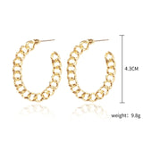 Punk Rock Gold Color Clip Earrings No Piercing Trendy Link Chain Earcuffs Statement Cartilage Earrings for Women Party Jewelry