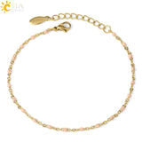 CSJA Luxury Stainless Steel Bracelets for Woman Golden Color Link Chain Beads Ladies Bracelet Femme 2020 Jewelry Pulseira S570