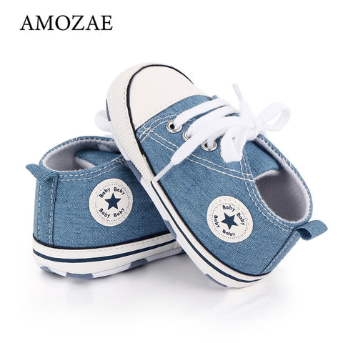 New  Baby Canvas Sneaker For Newborn Sport Shoes For Baby Boys Girls Infant Toddler Soft Bottom Anti-slip First Walkers 0-18 M