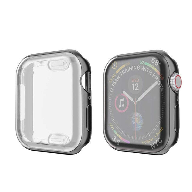 Watch Cover case For Apple Watch series 6 5 4 3 2 1 case 42mm 38m 40mm 44mm Slim TPU case Screen Protector for iWatch 6 5 4 44mm