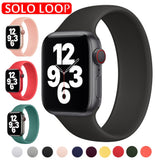 Solo Strap for Apple Watch 6 5/SE band Silicone 40mm 44mm Elastic Bands Sport for Iwatch Series 6/SE/5 4 3 38mm 42mm Bracelet