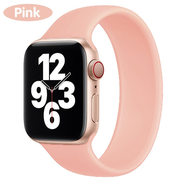 Solo Strap for Apple Watch 6 5/SE band Silicone 40mm 44mm Elastic Bands Sport for Iwatch Series 6/SE/5 4 3 38mm 42mm Bracelet