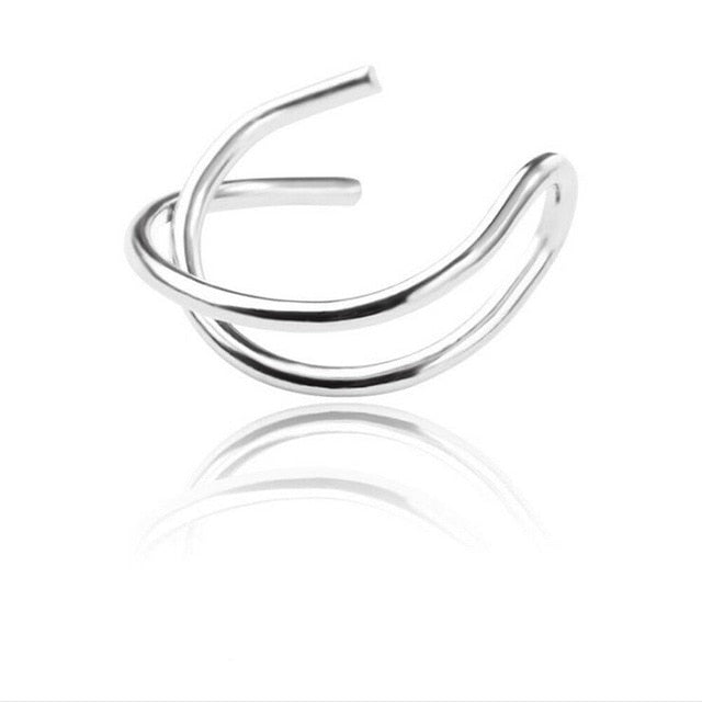 5pcs/set Ear Cuffs Leaf Star Clip Ring Earrings for Women No Piercing Fake Cartilage Earring Studs Ear Stud Set Clip Cuff