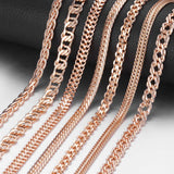 Fashion Necklace For Women Men 585 Rose Gold Venitian Curb Snail Foxtail Link Chains Necklace Fashion Jewelry 50cm 60cm CNN1