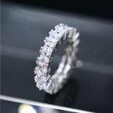 Handmade Eternity Promise Crystal Ring AAA Cz Zircon Engagement Wedding Band Rings for women Men Finger Party Jewelry CRL1141