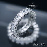 Handmade Eternity Promise Crystal Ring AAA Cz Zircon Engagement Wedding Band Rings for women Men Finger Party Jewelry CRL1141