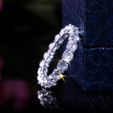 Handmade Eternity Promise Crystal Ring AAA Cz Zircon Engagement Wedding Band Rings for women Men Finger Party Jewelry CRL1141