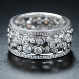 Handmade Eternity Promise Crystal Ring AAA Cz Zircon Engagement Wedding Band Rings for women Men Finger Party Jewelry CRL1141