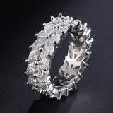 Handmade Eternity Promise Crystal Ring AAA Cz Zircon Engagement Wedding Band Rings for women Men Finger Party Jewelry CRL1141