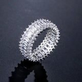 Handmade Eternity Promise Crystal Ring AAA Cz Zircon Engagement Wedding Band Rings for women Men Finger Party Jewelry CRL1141