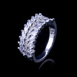 Handmade Eternity Promise Crystal Ring AAA Cz Zircon Engagement Wedding Band Rings for women Men Finger Party Jewelry CRL1141