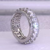 Handmade Eternity Promise Crystal Ring AAA Cz Zircon Engagement Wedding Band Rings for women Men Finger Party Jewelry CRL1141