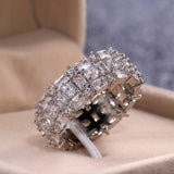 Handmade Eternity Promise Crystal Ring AAA Cz Zircon Engagement Wedding Band Rings for women Men Finger Party Jewelry CRL1141