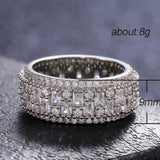 Handmade Eternity Promise Crystal Ring AAA Cz Zircon Engagement Wedding Band Rings for women Men Finger Party Jewelry CRL1141
