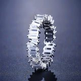 Handmade Eternity Promise Crystal Ring AAA Cz Zircon Engagement Wedding Band Rings for women Men Finger Party Jewelry CRL1141