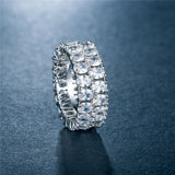 Handmade Eternity Promise Crystal Ring AAA Cz Zircon Engagement Wedding Band Rings for women Men Finger Party Jewelry CRL1141