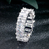 Handmade Eternity Promise Crystal Ring AAA Cz Zircon Engagement Wedding Band Rings for women Men Finger Party Jewelry CRL1141