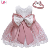 LZH Winter Baby Girls Dress Newborn Lace Princess Dresses For Baby 1st Year Birthday Dress Christmas Costume Infant Party Dress