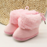 Winter Sweet Newborn Baby Girls Princess Warm Boots First Walkers Soft Soled Infant Toddler Kids  Footwear Shoes
