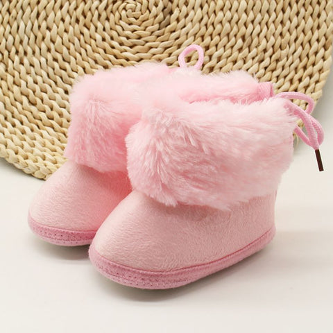 Winter Sweet Newborn Baby Girls Princess Warm Boots First Walkers Soft Soled Infant Toddler Kids  Footwear Shoes