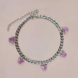 Punk Cubana Neck Chains Butterfly Pendant Necklace for Women Girl Birthday Statement 2020 Vintage Short Choker Aesthetic Jewelry