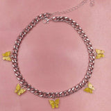 Punk Cubana Neck Chains Butterfly Pendant Necklace for Women Girl Birthday Statement 2020 Vintage Short Choker Aesthetic Jewelry