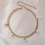 Punk Cubana Neck Chains Butterfly Pendant Necklace for Women Girl Birthday Statement 2020 Vintage Short Choker Aesthetic Jewelry