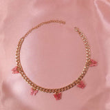 Punk Cubana Neck Chains Butterfly Pendant Necklace for Women Girl Birthday Statement 2020 Vintage Short Choker Aesthetic Jewelry