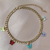 Punk Cubana Neck Chains Butterfly Pendant Necklace for Women Girl Birthday Statement 2020 Vintage Short Choker Aesthetic Jewelry