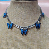 Punk Cubana Neck Chains Butterfly Pendant Necklace for Women Girl Birthday Statement 2020 Vintage Short Choker Aesthetic Jewelry