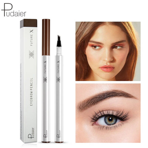 Pudaier Smudge-proof Liquid Pen Eyebrow Pencil Tint Eyebrow Makeup Cosmetics Black Brown Eye Brow Shade Waterproof Lapiz De Ceja