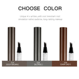 Pudaier Smudge-proof Liquid Pen Eyebrow Pencil Tint Eyebrow Makeup Cosmetics Black Brown Eye Brow Shade Waterproof Lapiz De Ceja