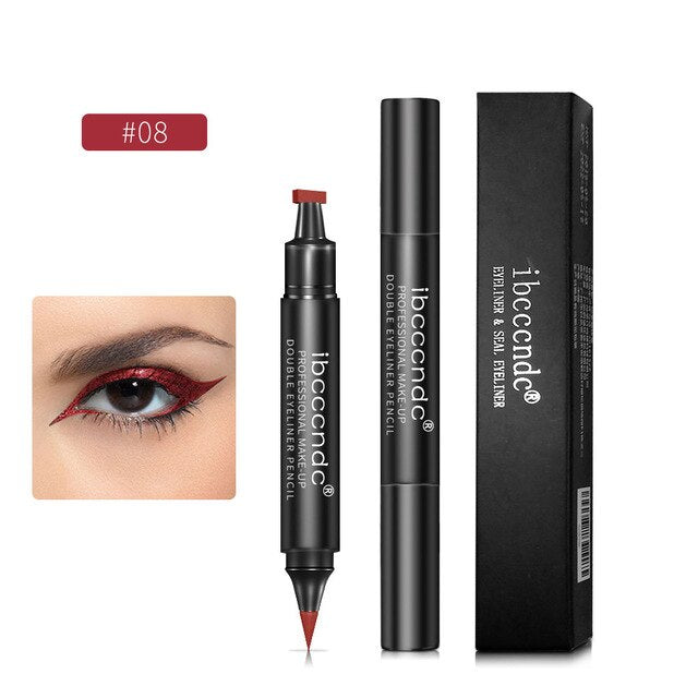 Waterproof Double Head Black Wing Shape Eyeliner Seal Eyeliner Stamp Sello Delineador Cosmetic Makeup Tool Eyes Liner Maquiagem