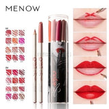 MENOW 12pcs/Set Lip Liner matte wood waterproof durable color Foreign explosions makeup cosmeic tools  200sets/Lot
