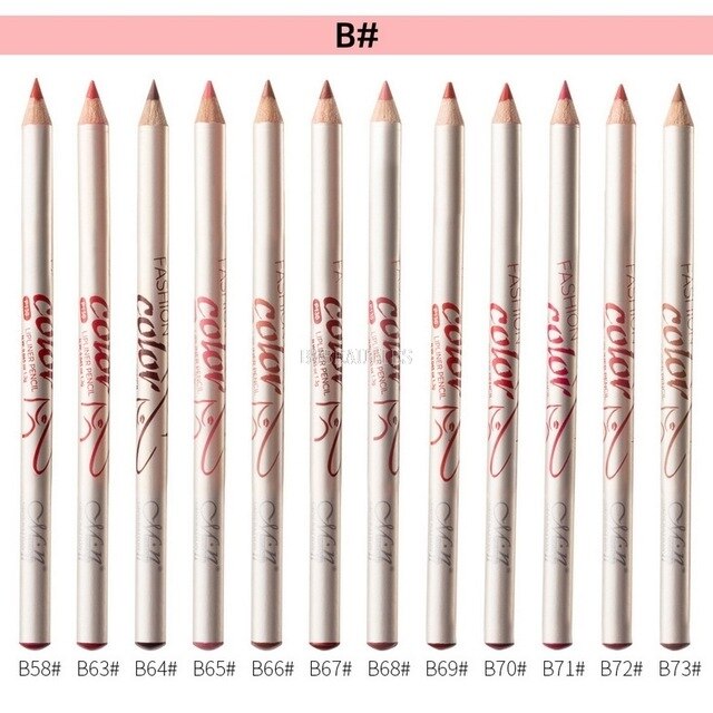 MENOW 12pcs/Set Lip Liner matte wood waterproof durable color Foreign explosions makeup cosmeic tools  200sets/Lot