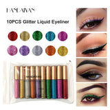 HANDAIYAN Silver Glitter Eyeshadow Liquid Eyeliner Quick-dry Eye Makeup Waterproof Liquid Eyeliner Makijaz Oczu Eye Liner Makeup