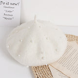 2021 Fashion New Princess Kids Girls Caps Berets Lovely Pearl Beanies Hats Spring Autumn Winter Toddler Girls Hats