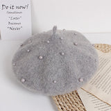 2021 Fashion New Princess Kids Girls Caps Berets Lovely Pearl Beanies Hats Spring Autumn Winter Toddler Girls Hats