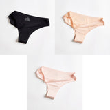 3pcs Thong Panties Seamless Silk Underwear Brief Sexy Tanga Lingerie Women G String Thongs Panty Breeches Briefs