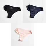 3pcs Thong Panties Seamless Silk Underwear Brief Sexy Tanga Lingerie Women G String Thongs Panty Breeches Briefs