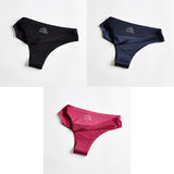 3pcs Thong Panties Seamless Silk Underwear Brief Sexy Tanga Lingerie Women G String Thongs Panty Breeches Briefs