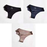 3pcs Thong Panties Seamless Silk Underwear Brief Sexy Tanga Lingerie Women G String Thongs Panty Breeches Briefs