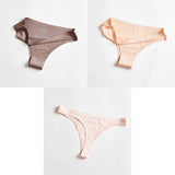 3pcs Thong Panties Seamless Silk Underwear Brief Sexy Tanga Lingerie Women G String Thongs Panty Breeches Briefs