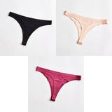 3pcs Thong Panties Seamless Silk Underwear Brief Sexy Tanga Lingerie Women G String Thongs Panty Breeches Briefs