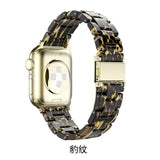 Resin Watch strap for apple watch 6 5 4 band 42mm 38mm correa transparent steel for iwatch 6 series 5 4 3/2 watchband 44mm 40mm