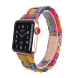 Resin Watch strap for apple watch 6 5 4 band 42mm 38mm correa transparent steel for iwatch 6 series 5 4 3/2 watchband 44mm 40mm