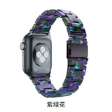 Resin Watch strap for apple watch 6 5 4 band 42mm 38mm correa transparent steel for iwatch 6 series 5 4 3/2 watchband 44mm 40mm