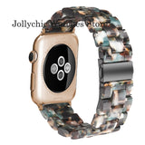 Resin Watch strap for apple watch 6 5 4 band 42mm 38mm correa transparent steel for iwatch 6 series 5 4 3/2 watchband 44mm 40mm